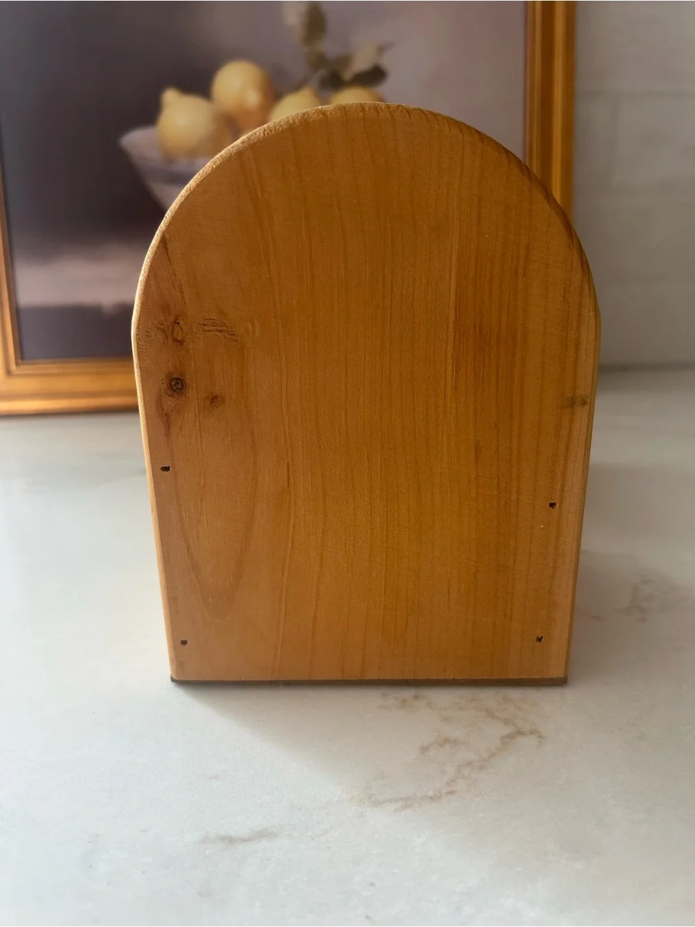 Vintage Wooden Heart Cutout Storage Caddy Primitive Country Cottage Decor